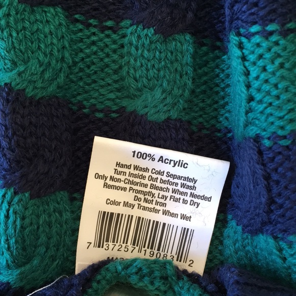 COPY - Blue and Green Striped Cable Knit Dog Sweater L - Picture 8 of 8